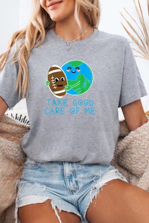 Happy Earth-Day Planet Gift Idea Funny Hug Football T-Shirt