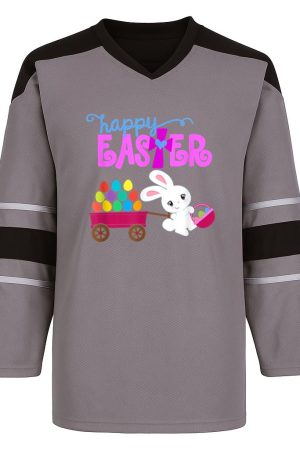 HAPPY EASTER Bunny Egg Hunt Basket Christian Girls Toddlers Snow Sports Jersey