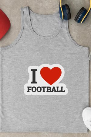 I Love Football Sticker Tank Top