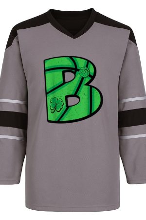 Letter B Green Basketball Snow Sports Jersey