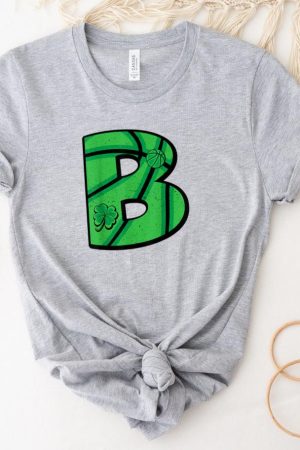 Letter B Green Basketball T-Shirt