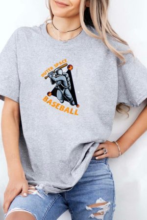 Outer Space Astronaut Baseball Sports T-Shirt