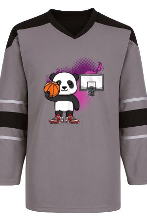 Panda Bear Basketball Hoops Dribbling Snow Sports Jersey