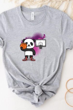 Panda Bear Basketball Hoops Dribbling T-Shirt