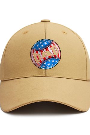 Proud Baseball Dad American Flag Cotton Baseball Hat