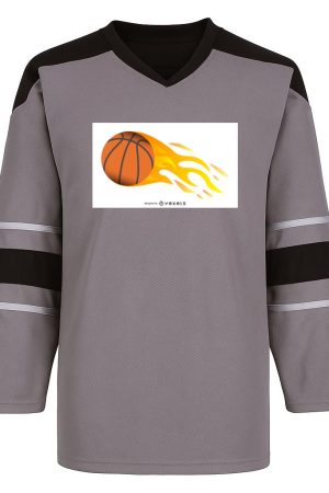 Realistic Basketball On Fire Snow Sports Jersey