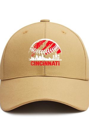 Retro Vintage Cincinnati Skyline Baseball Cotton Baseball Hat