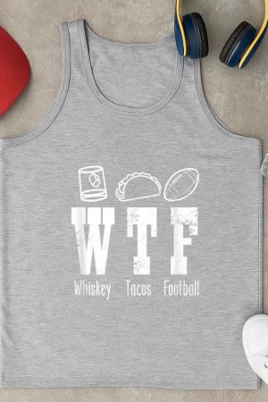 Taco Football Whiskey WTF Tank Top