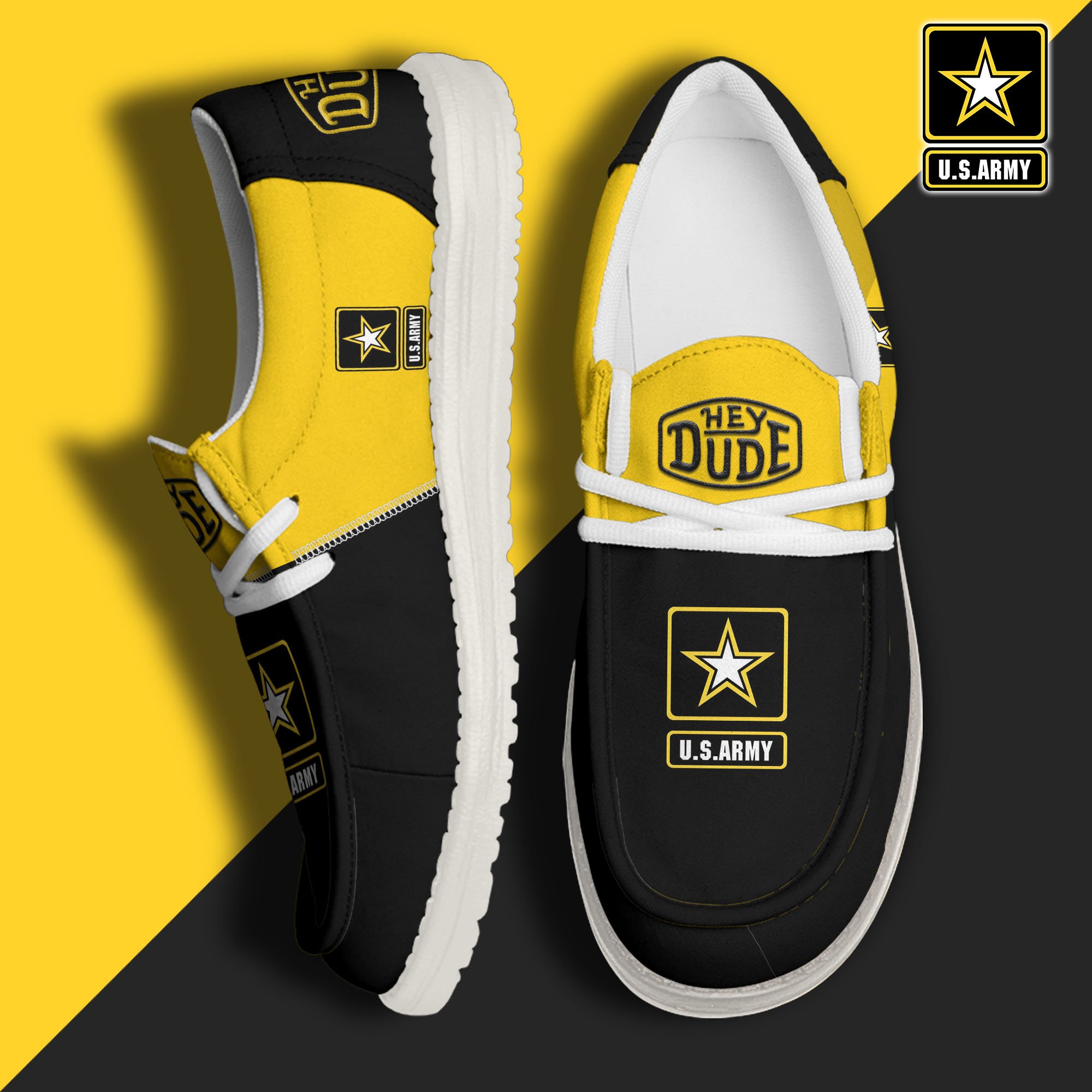 2 U.S. Army Personalized Hey Dude Shoes For Men And Women Calebmatthewhans