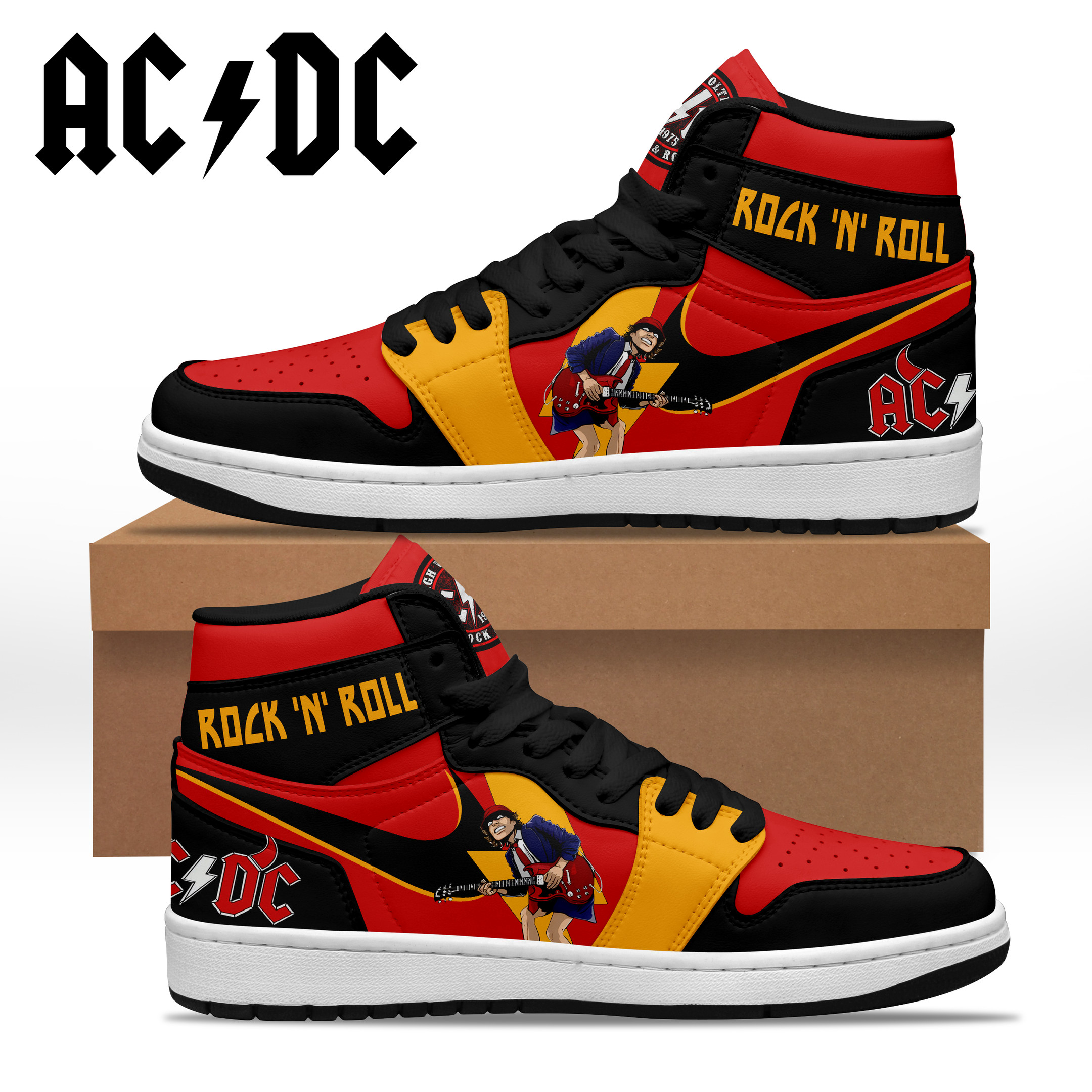 AC/DC AJ1 High Sneakers Shoes For Men And Women Calebmatthewhans