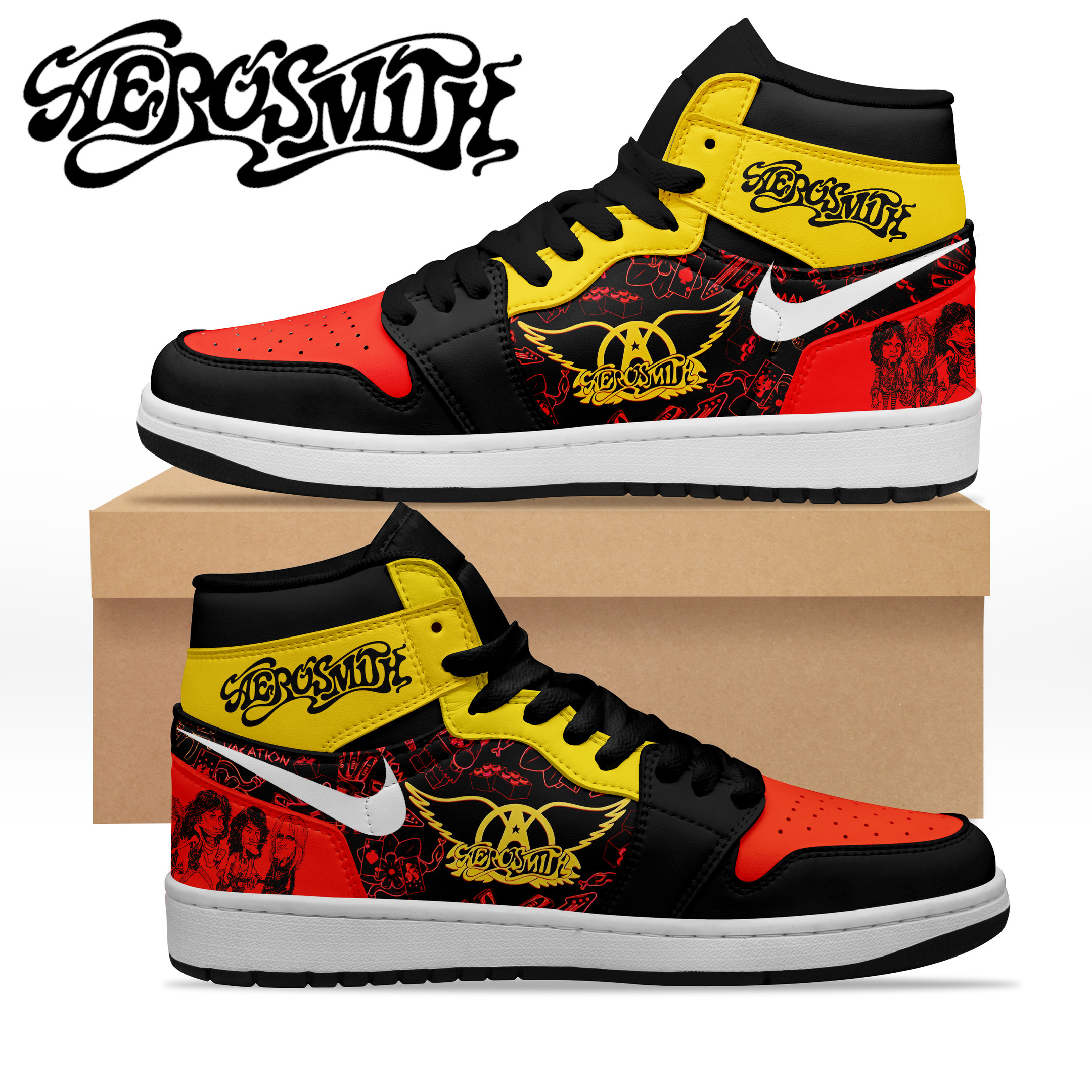 Aerosmith AJ1 High Sneakers Shoes For Men And Women Calebmatthewhans