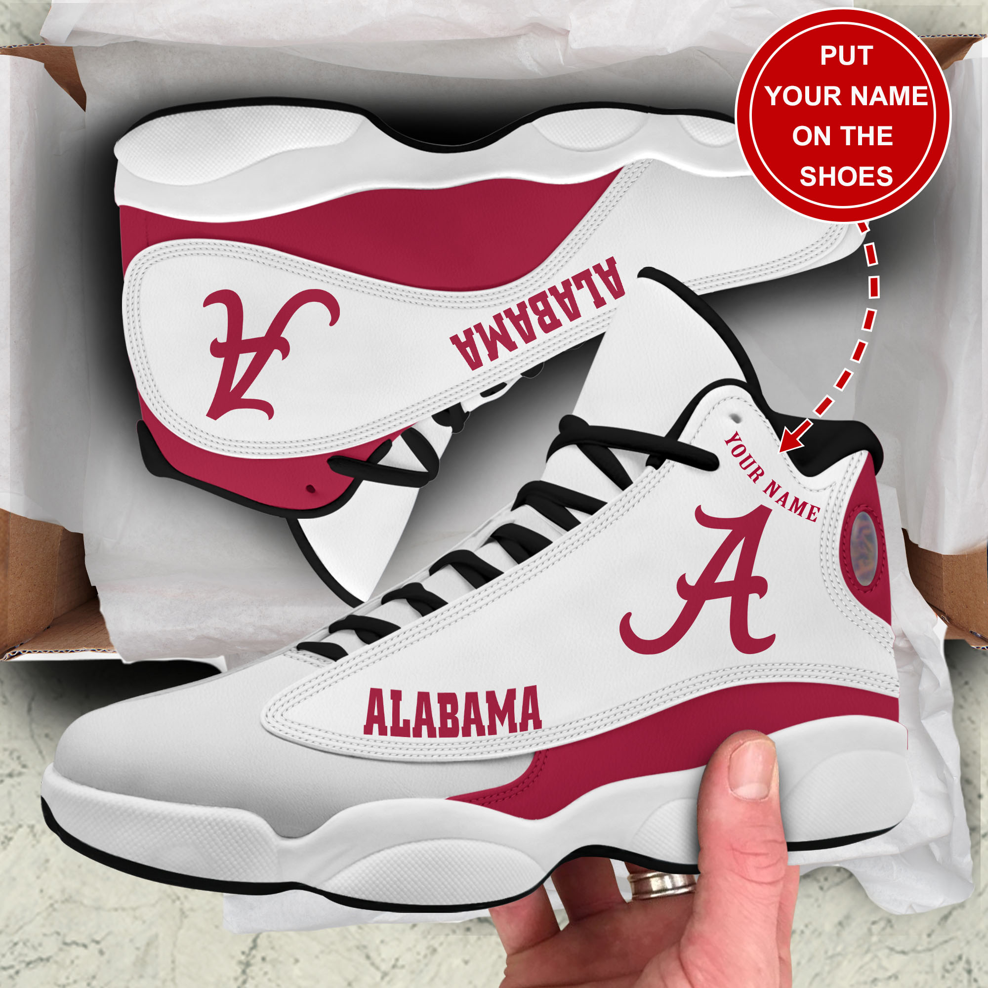 Alabama Crimson Tide AJ13 Sneakers Shoes For Men And Women Calebmatthewhans