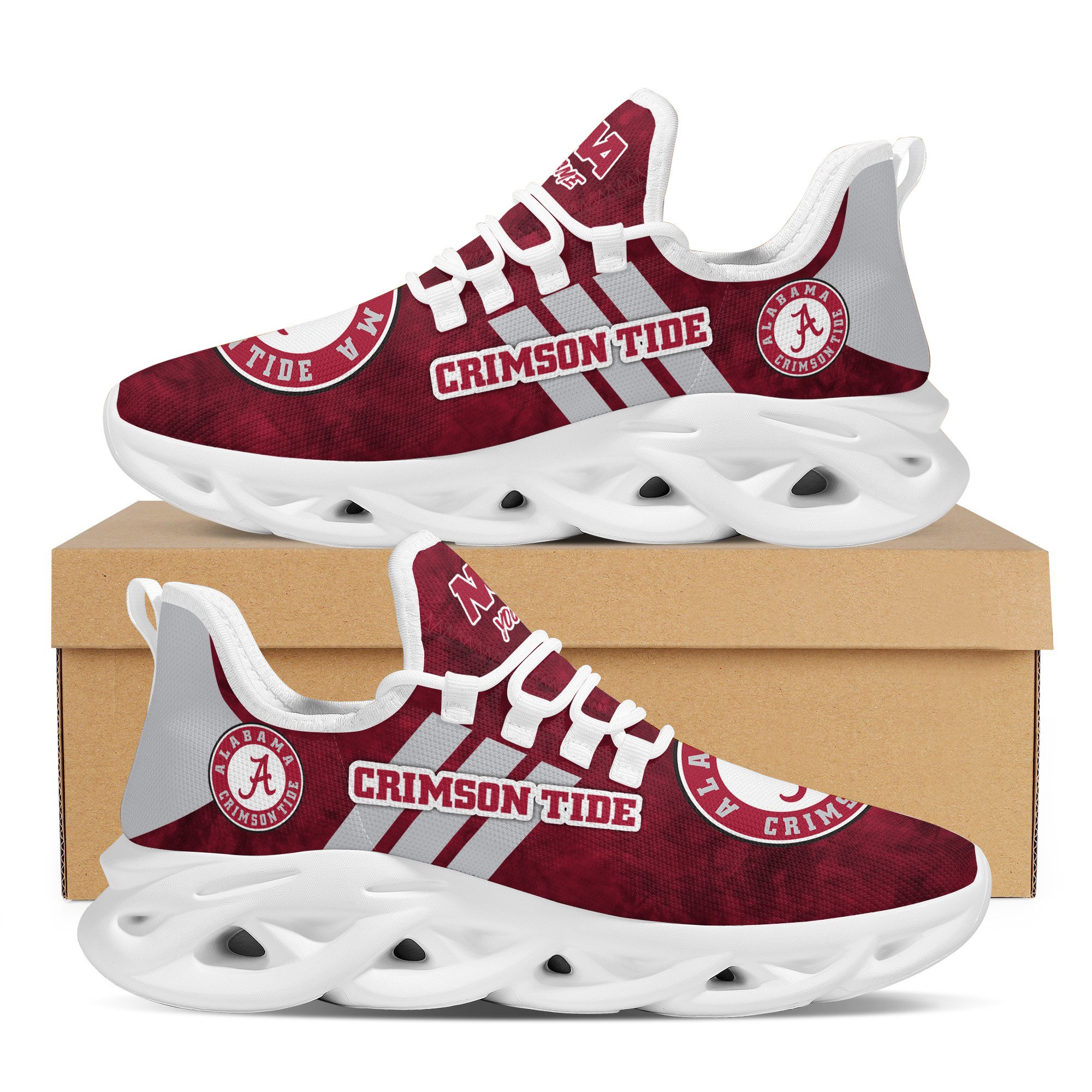 Alabama Crimson Tide Max Soul Shoes Sneakers For Men And Women Calebmatthewhans