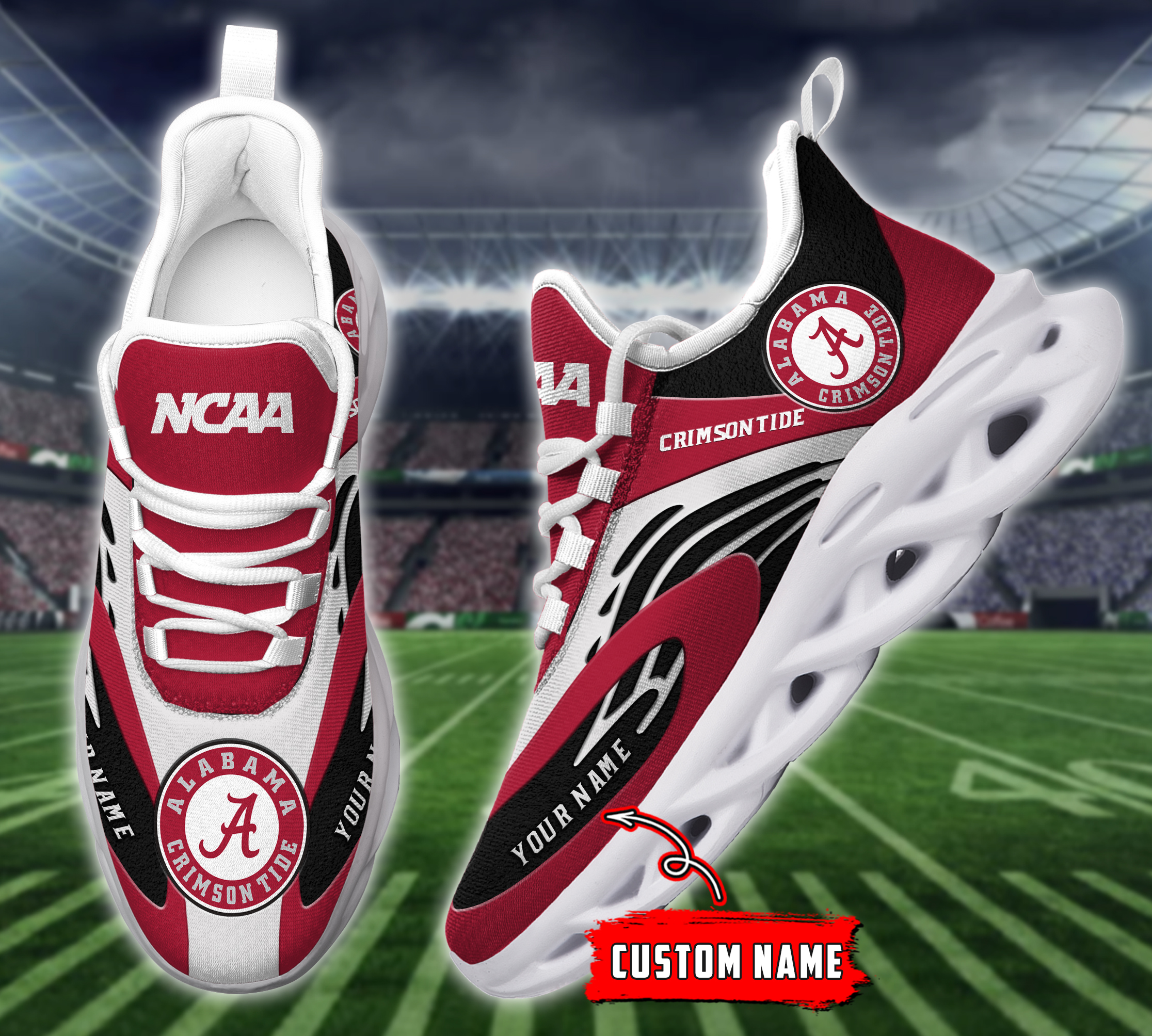 Alabama Crimson Tide NCAA Max Soul Shoes Sneakers For Men And Women Calebmatthewhans