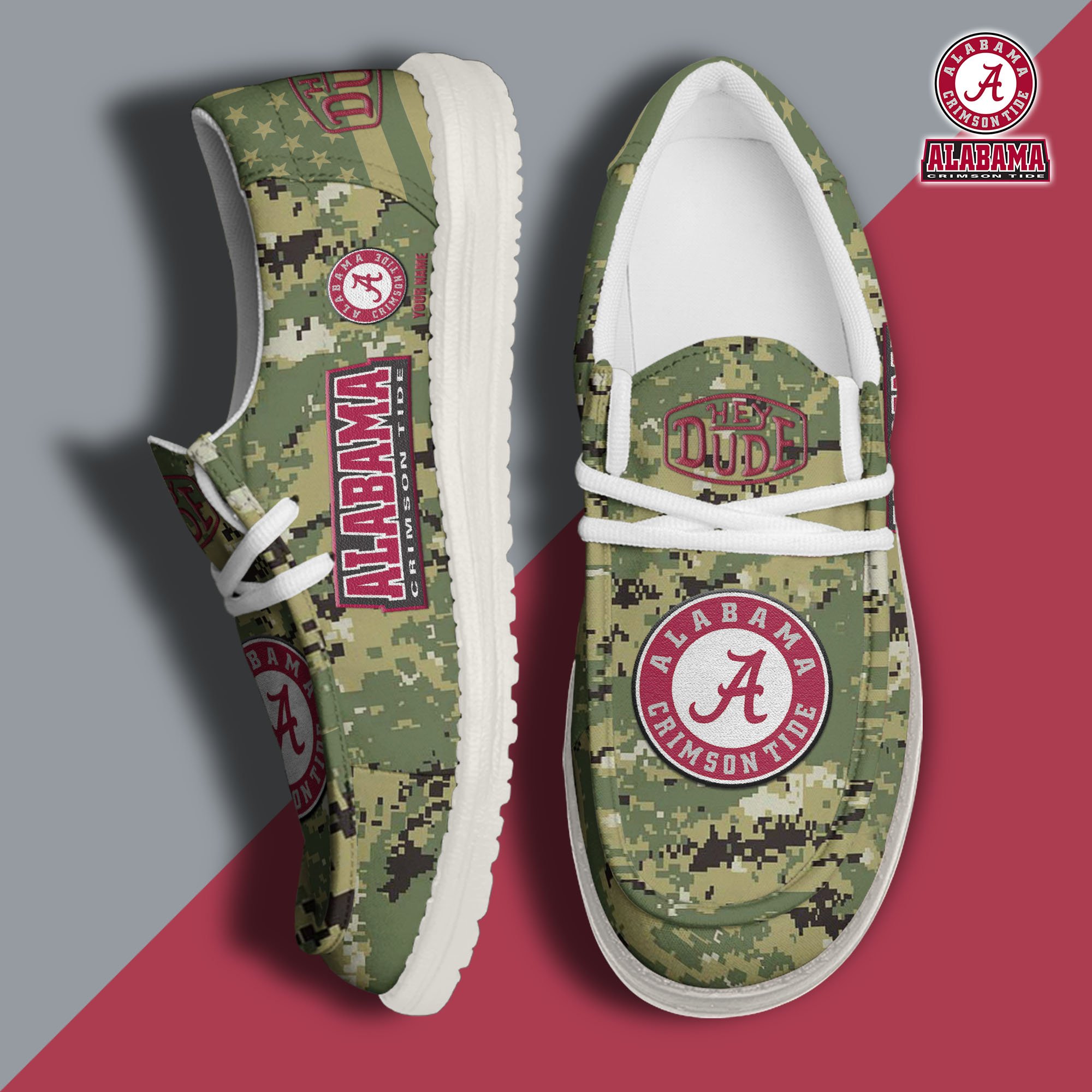 Alabama Crimson Tide Personalized Hey Dude Shoes For Men And Women Calebmatthewhans