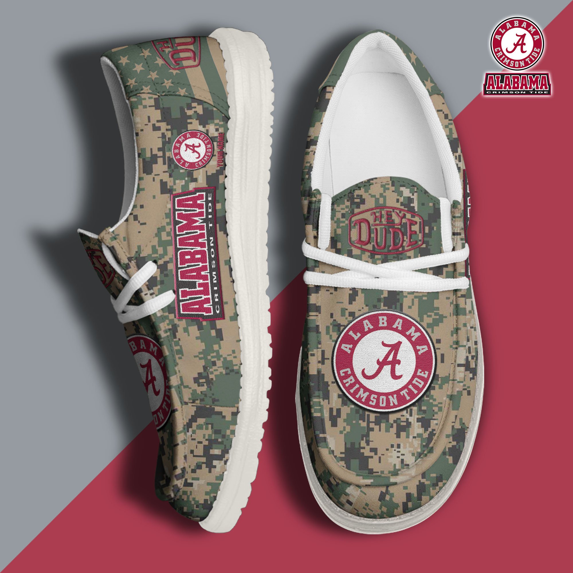 Alabama Crimson Tide Personalized Hey Dude Shoes For Men And Women Calebmatthewhans