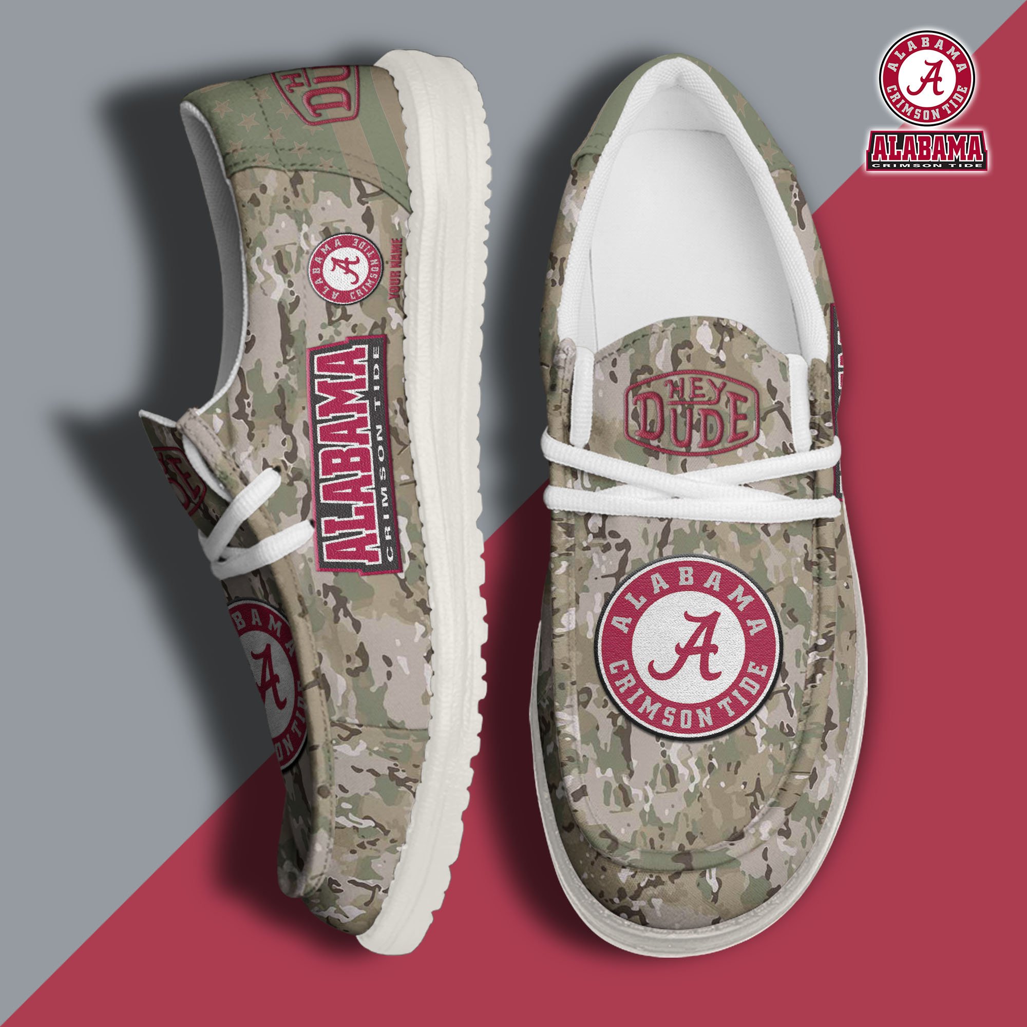 Alabama Crimson Tide Personalized Hey Dude Shoes For Men And Women Calebmatthewhans