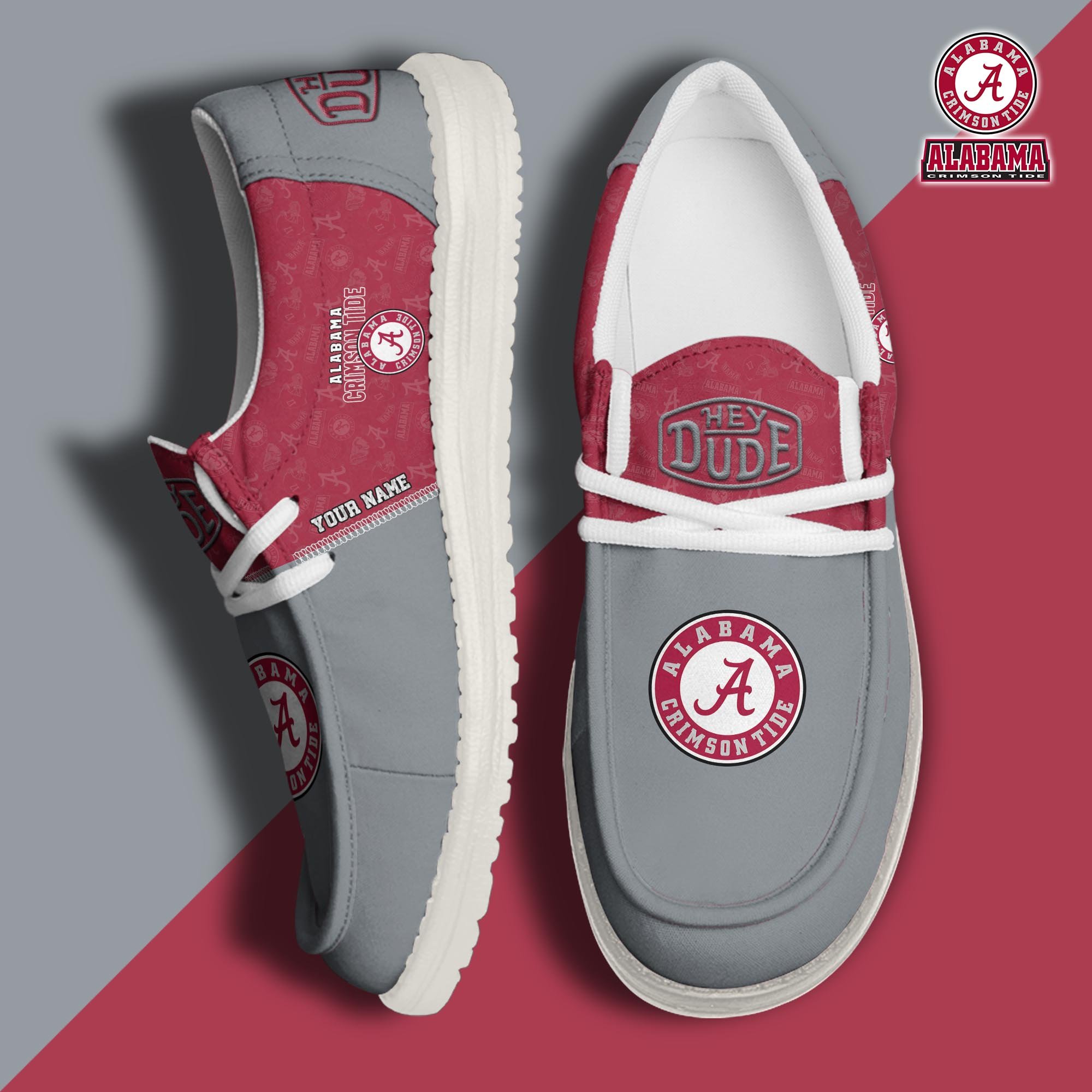 Alabama Crimson Tide Personalized Hey Dude Shoes For Men And Women Calebmatthewhans