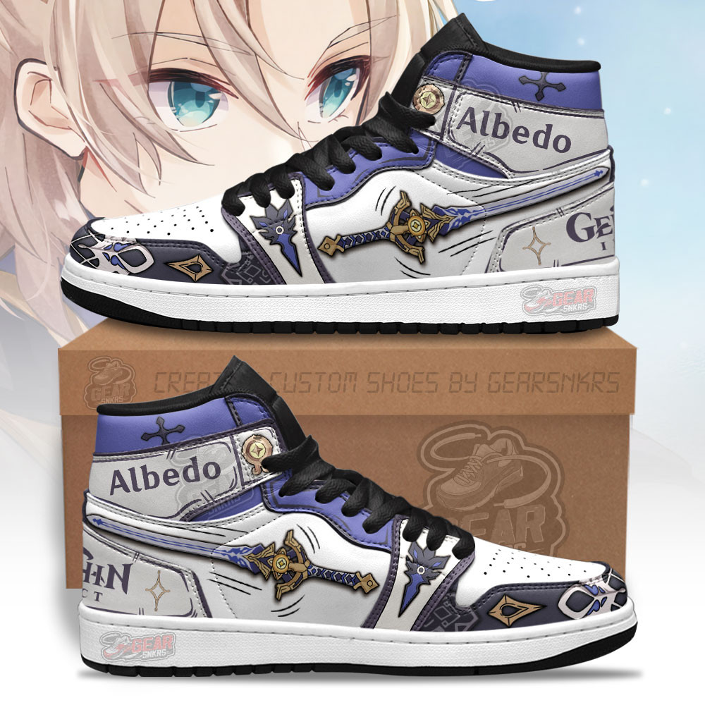 Albedo Genshin AJ1 High Sneakers Shoes For Men And Women Calebmatthewhans