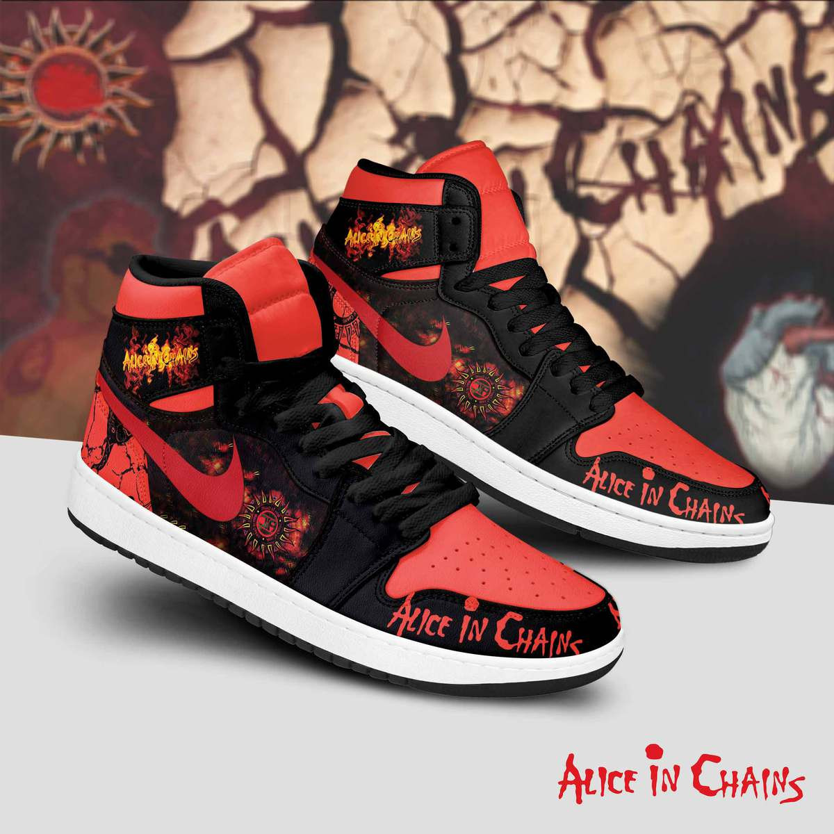 Alice In Chains AJ1 High Sneakers Shoes For Men And Women Calebmatthewhans