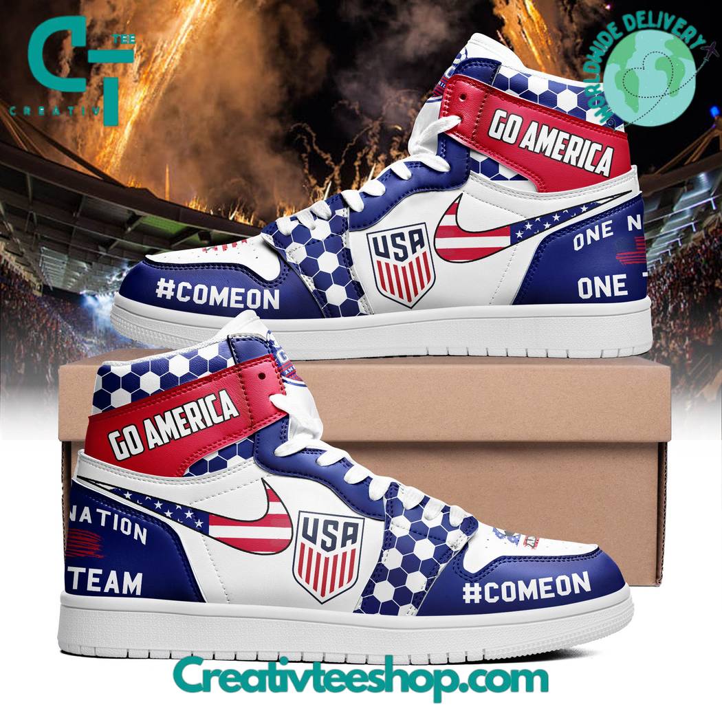America Soccer Team AJ1 High Sneakers Shoes For Men And Women Calebmatthewhans