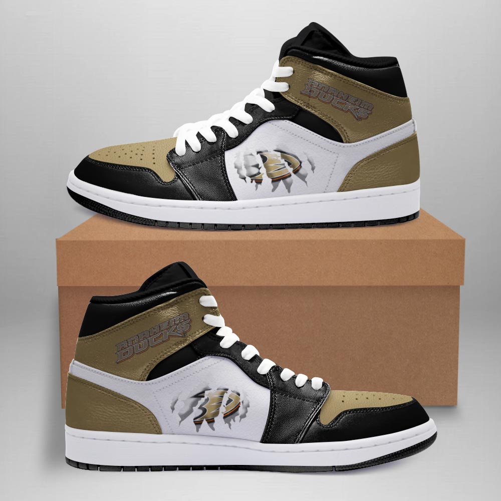 Anaheim Ducks AJ1 High Sneakers Shoes For Men And Women Calebmatthewhans