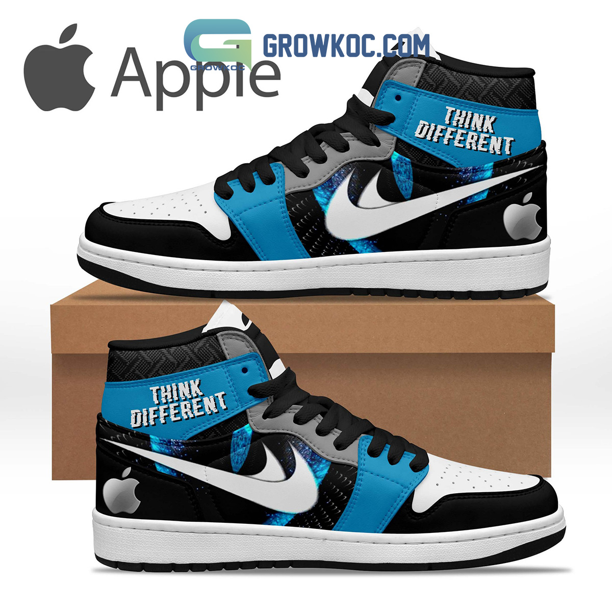 Apple Think Different AJ1 High Sneakers Shoes For Men And Women Calebmatthewhans