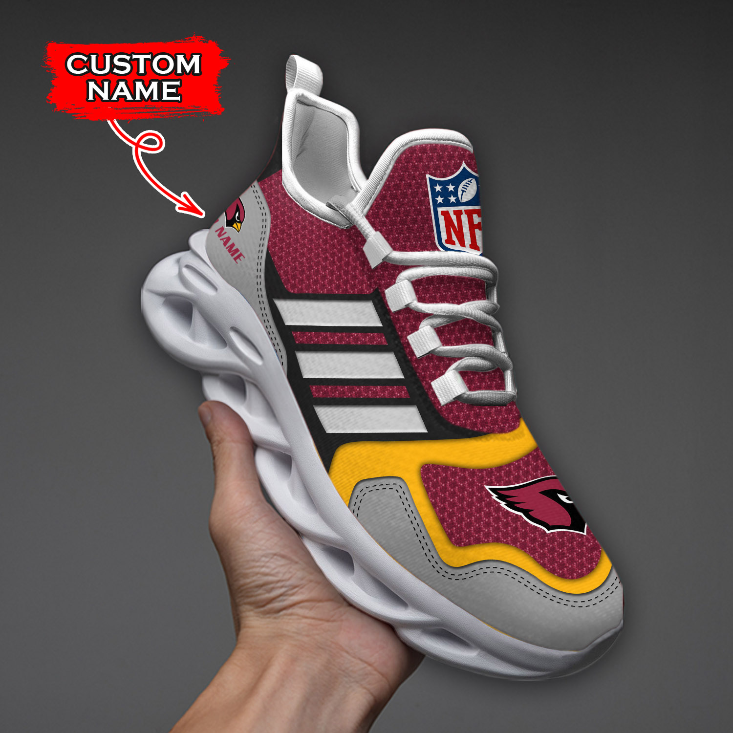 Arizona Cardinals NFL Max Soul Shoes Sneakers For Men And Women Calebmatthewhans