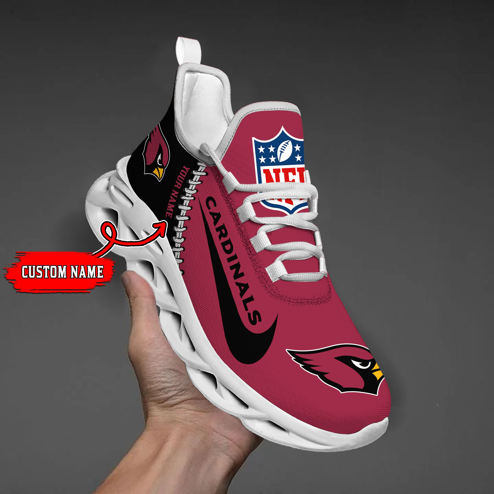 Arizona Cardinals NFL Max Soul Shoes Sneakers For Men And Women Calebmatthewhans
