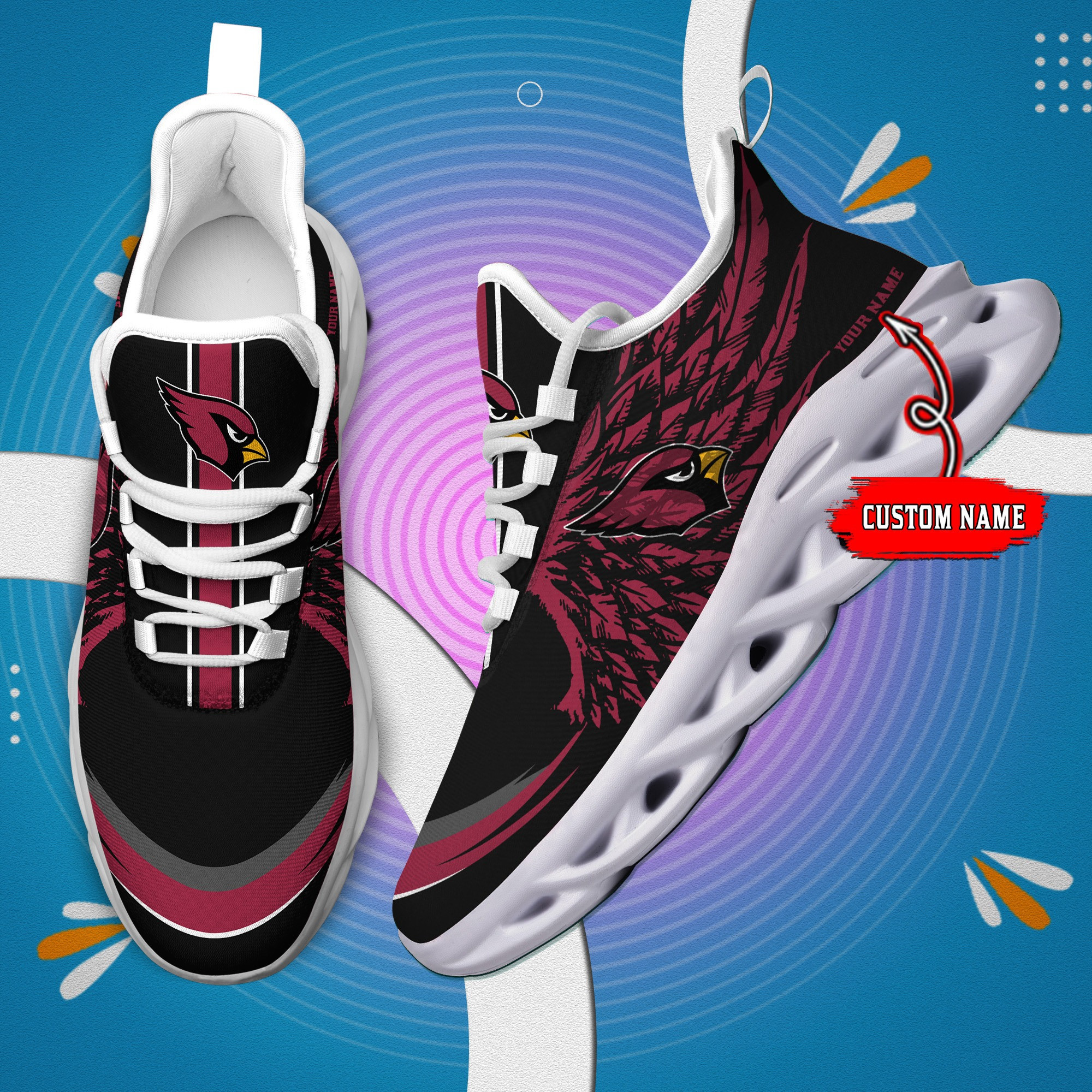 Arizona Cardinals NFL Max Soul Shoes Sneakers For Men And Women Calebmatthewhans