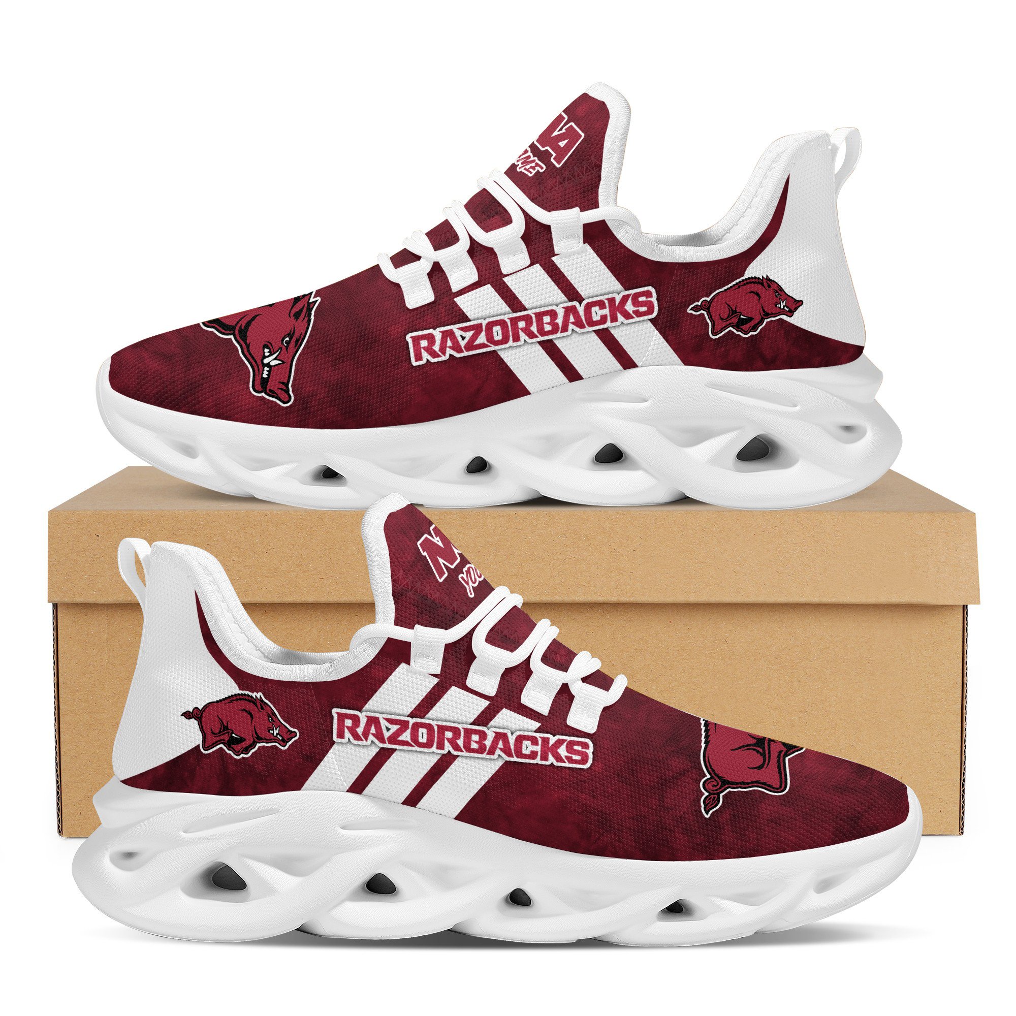 Arkansas Razorbacks Max Soul Shoes Sneakers For Men And Women Calebmatthewhans