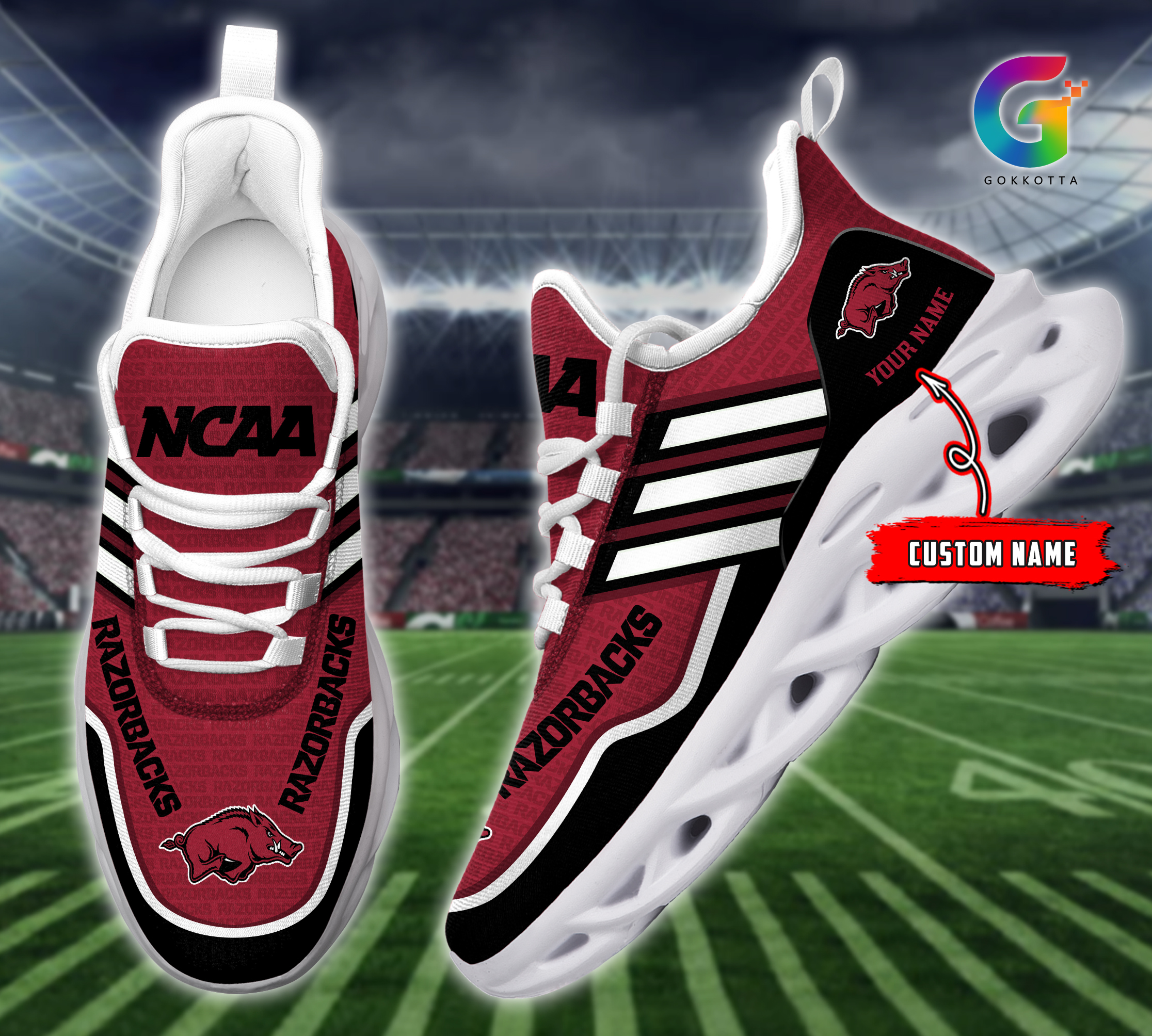 Arkansas Razorbacks NCAA Max Soul Shoes Sneakers For Men And Women Calebmatthewhans