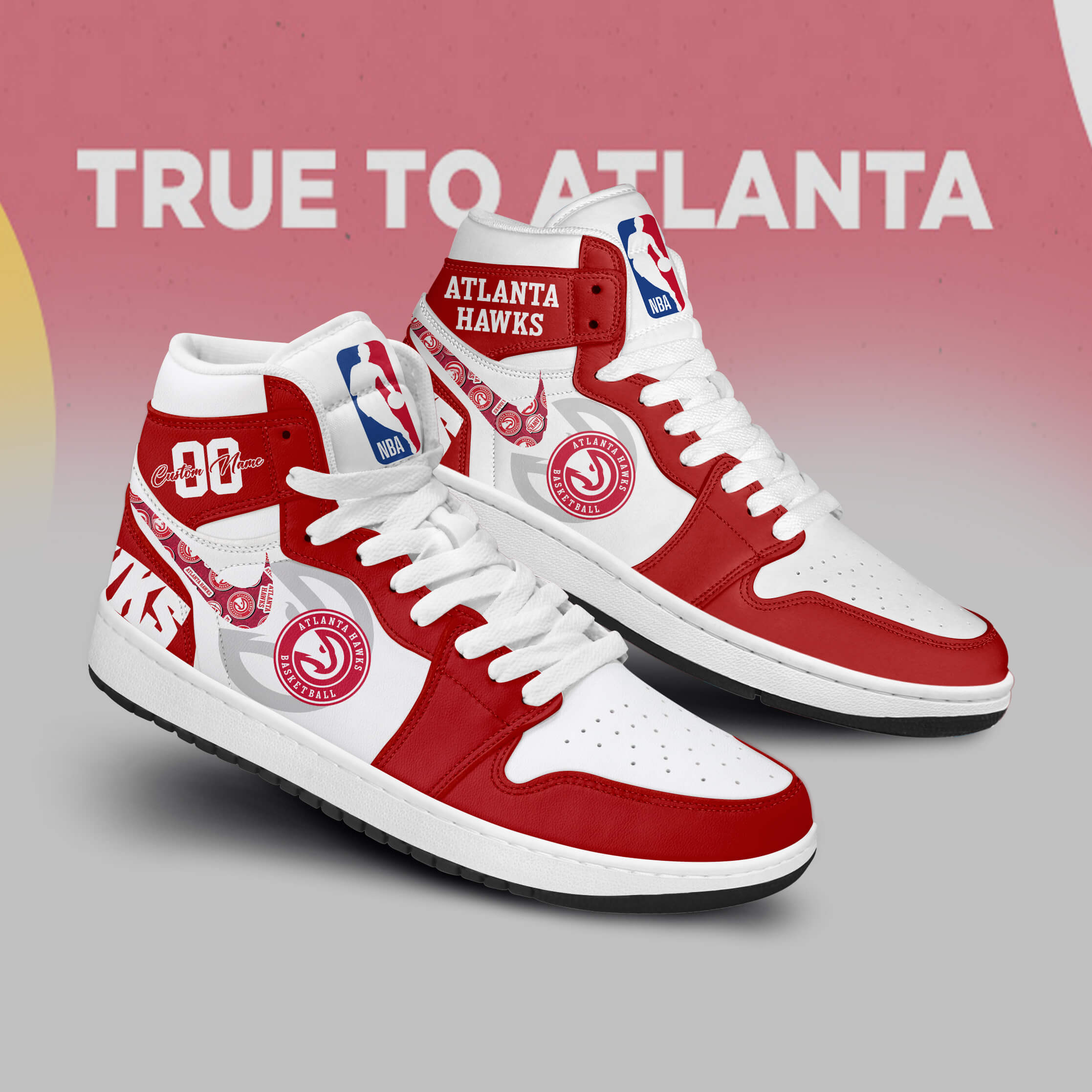 Atlanta Hawks AJ1 High Sneakers Shoes For Men And Women Calebmatthewhans