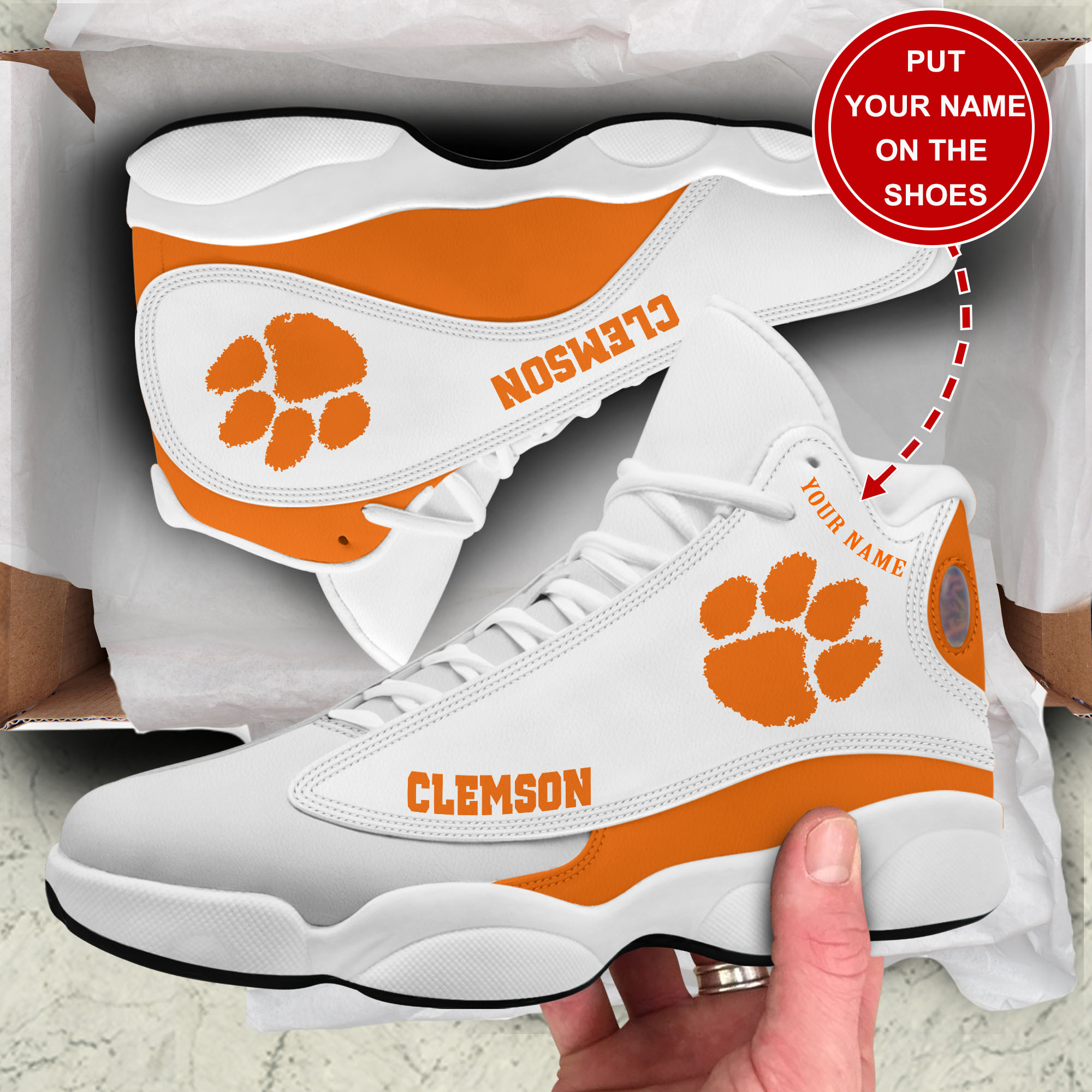 Clemson Tigers AJ13 Sneakers Shoes For Men And Women Calebmatthewhans