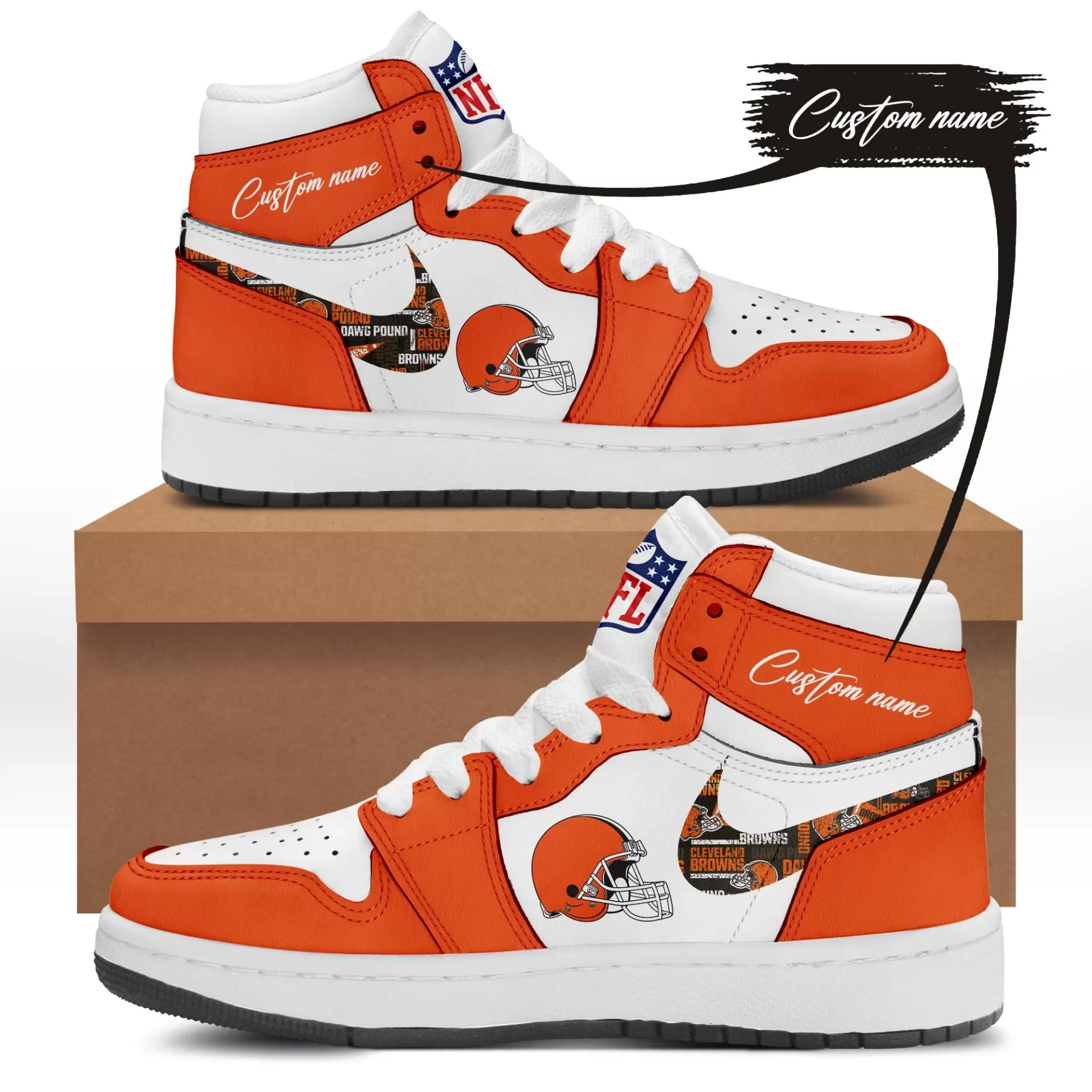 Cleveland Browns AJ1 High Sneakers Shoes For Men And Women Calebmatthewhans