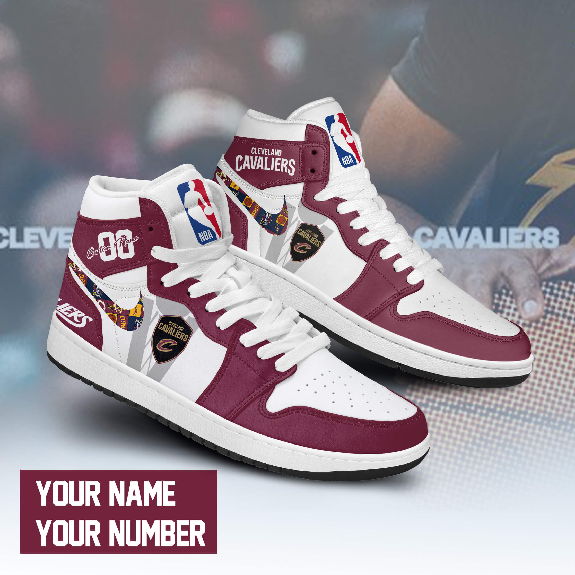 Cleveland Cavaliers AJ1 High Sneakers Shoes For Men And Women Calebmatthewhans