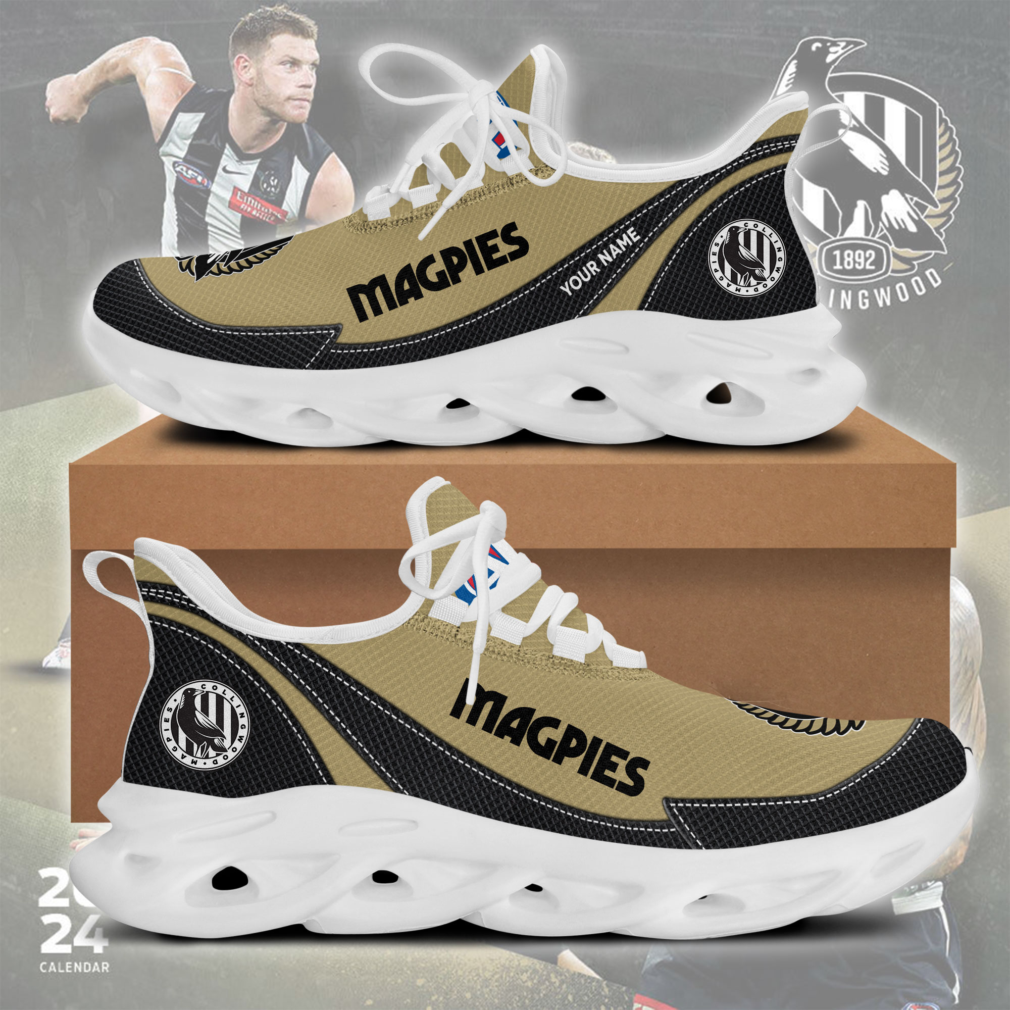 Collingwood Magpies Max Soul Shoes Sneakers For Men And Women Calebmatthewhans