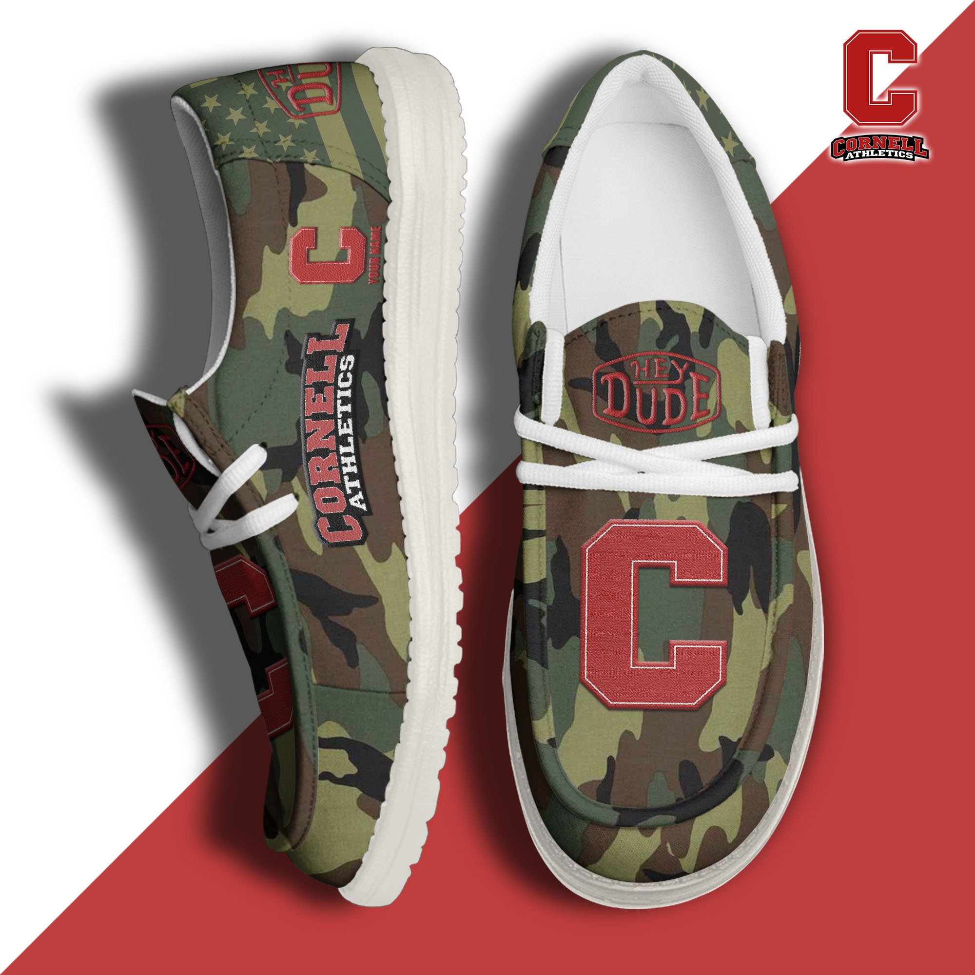 Cornell Big Red Personalized Hey Dude Shoes For Men And Women Calebmatthewhans