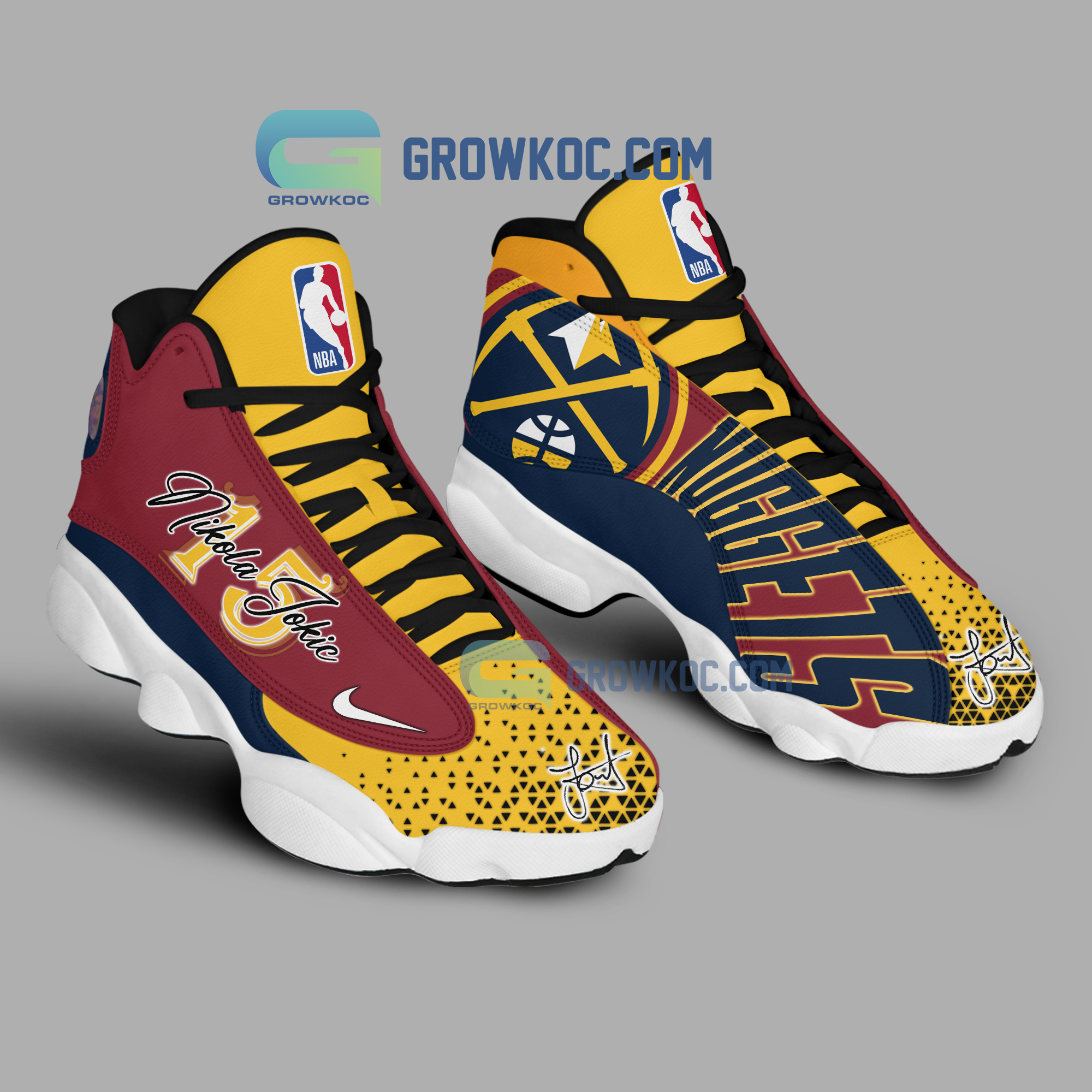 Denver Nuggets AJ13 Sneakers Shoes For Men And Women Calebmatthewhans