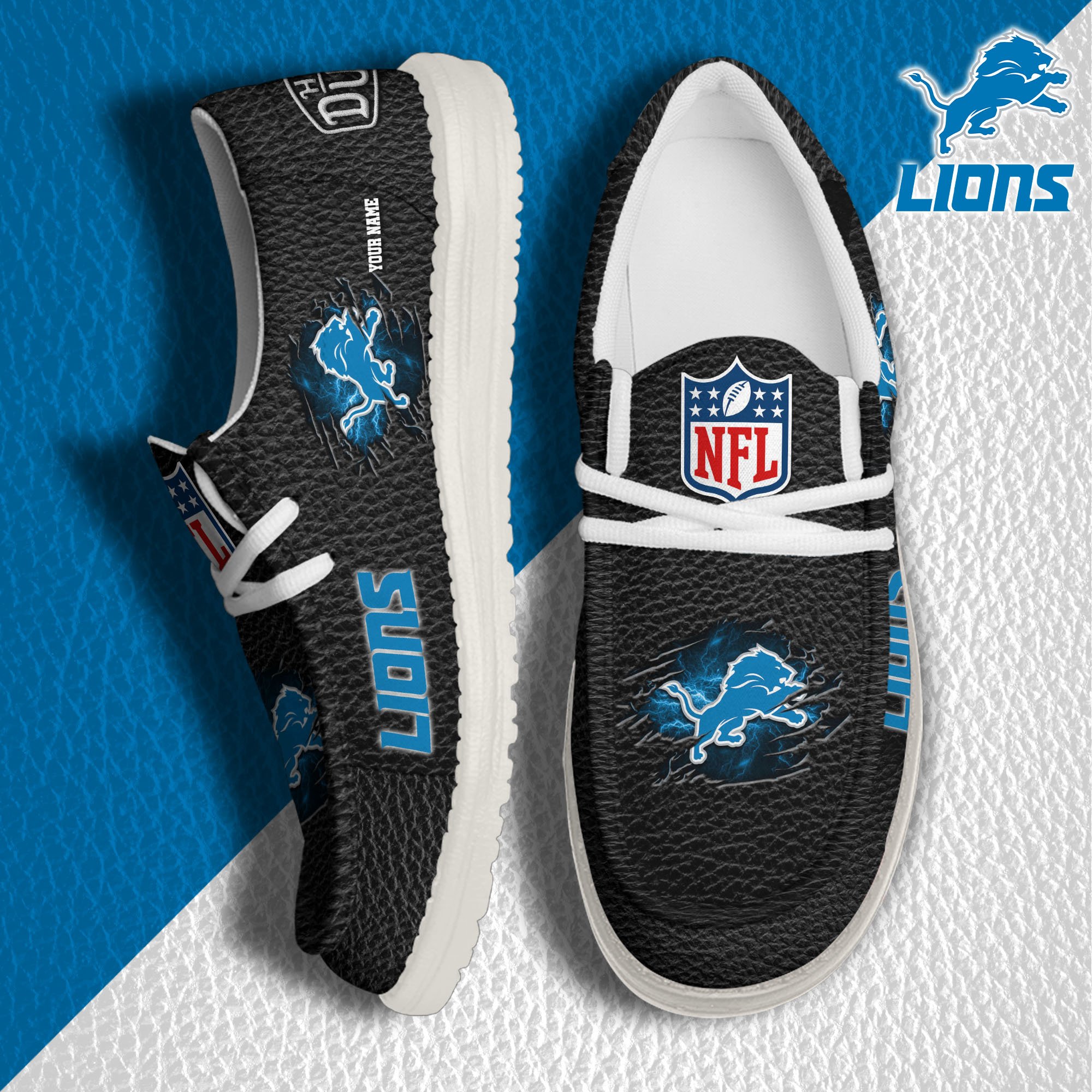 Detroit Lions Personalized Hey Dude Shoes For Men And Women Calebmatthewhans