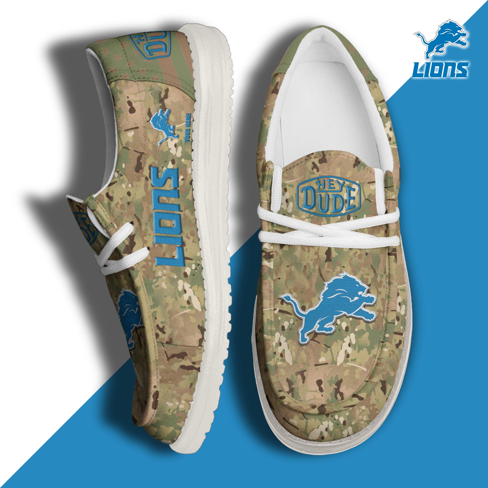Detroit Lions Personalized Hey Dude Shoes For Men And Women Calebmatthewhans