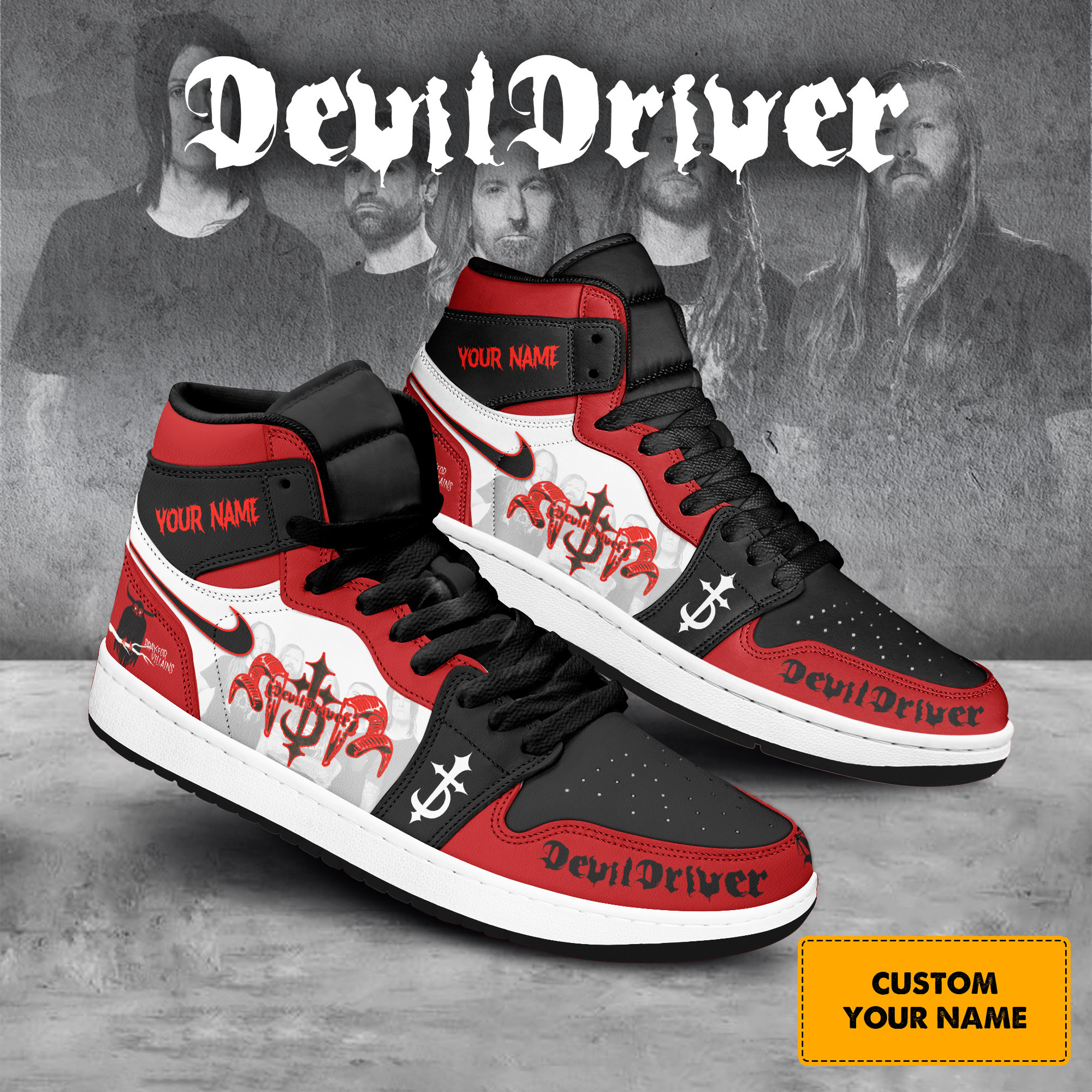 DevilDriver AJ1 High Sneakers Shoes For Men And Women Calebmatthewhans