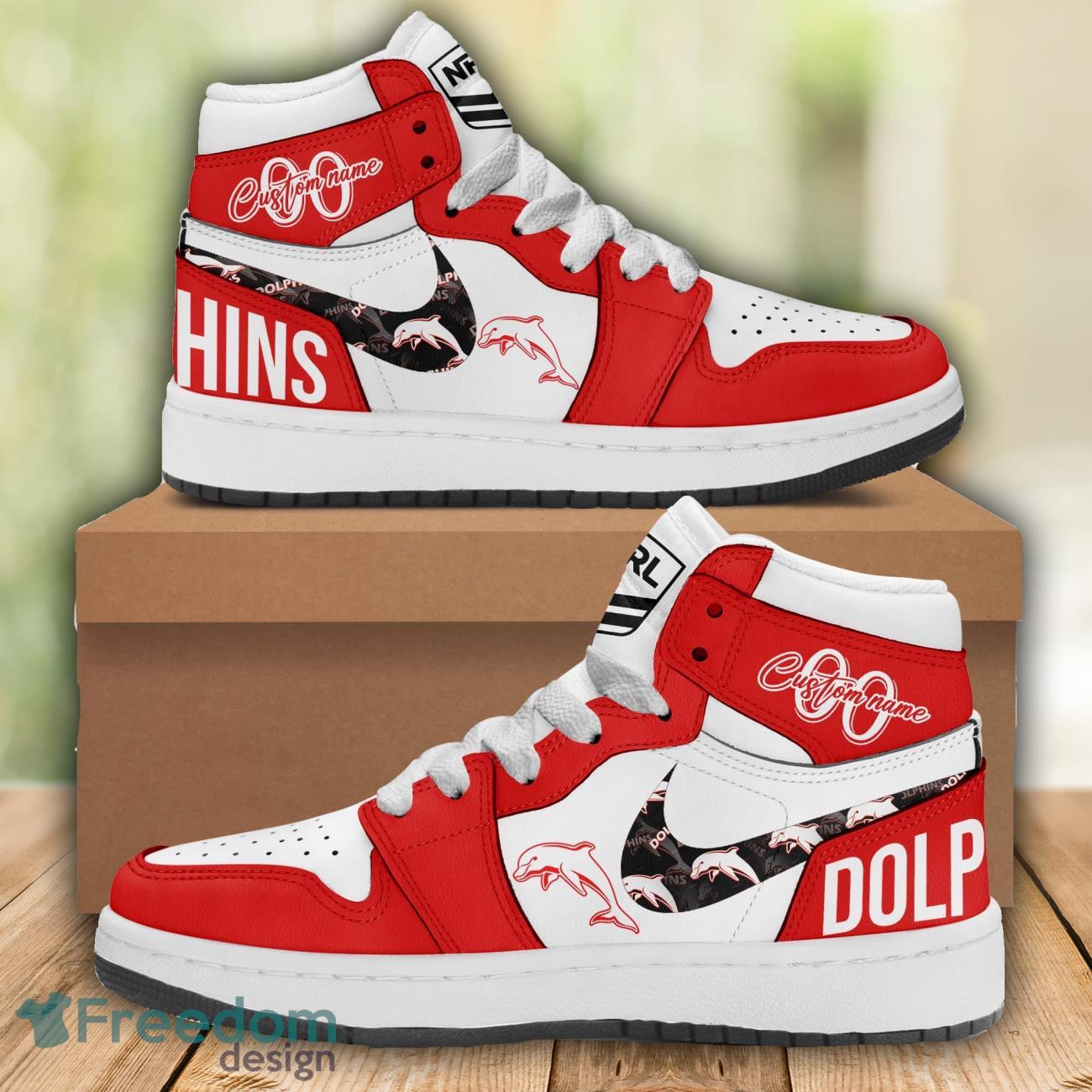 Dolphins AJ1 High Sneakers Shoes For Men And Women Calebmatthewhans
