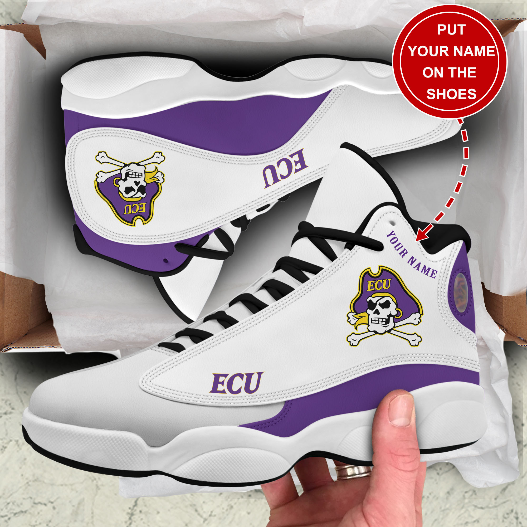 East Carolina Pirates AJ13 Sneakers Shoes For Men And Women Calebmatthewhans