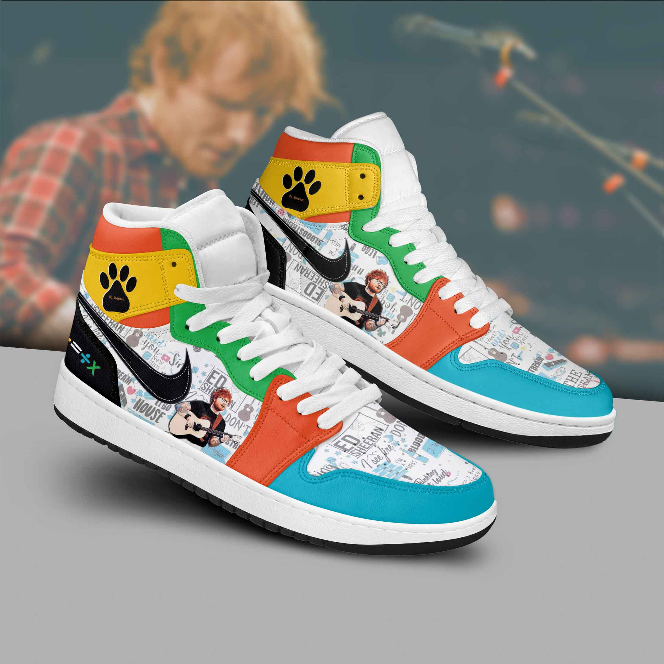 Ed Sheeran AJ1 High Sneakers Shoes For Men And Women Calebmatthewhans