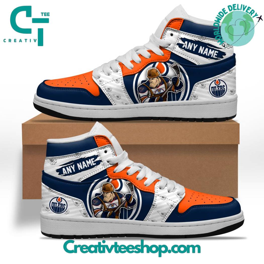 Edmonton Oilers AJ1 High Sneakers Shoes For Men And Women Calebmatthewhans