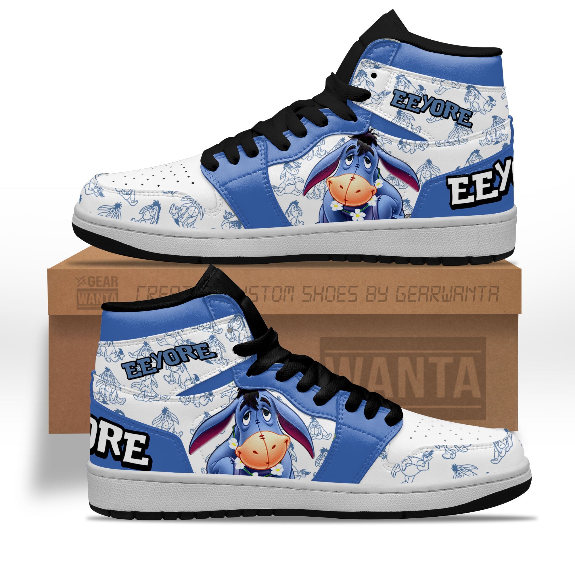 Eeyore AJ1 High Sneakers Shoes For Men And Women Calebmatthewhans