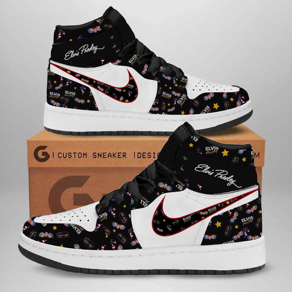 Elvis Presley AJ1 High Sneakers Shoes For Men And Women Calebmatthewhans
