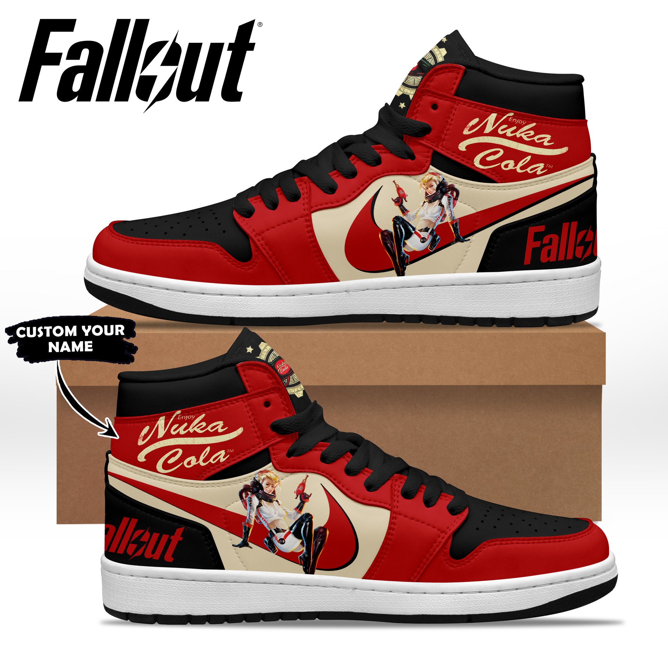Fallout 4 AJ1 High Sneakers Shoes For Men And Women Calebmatthewhans