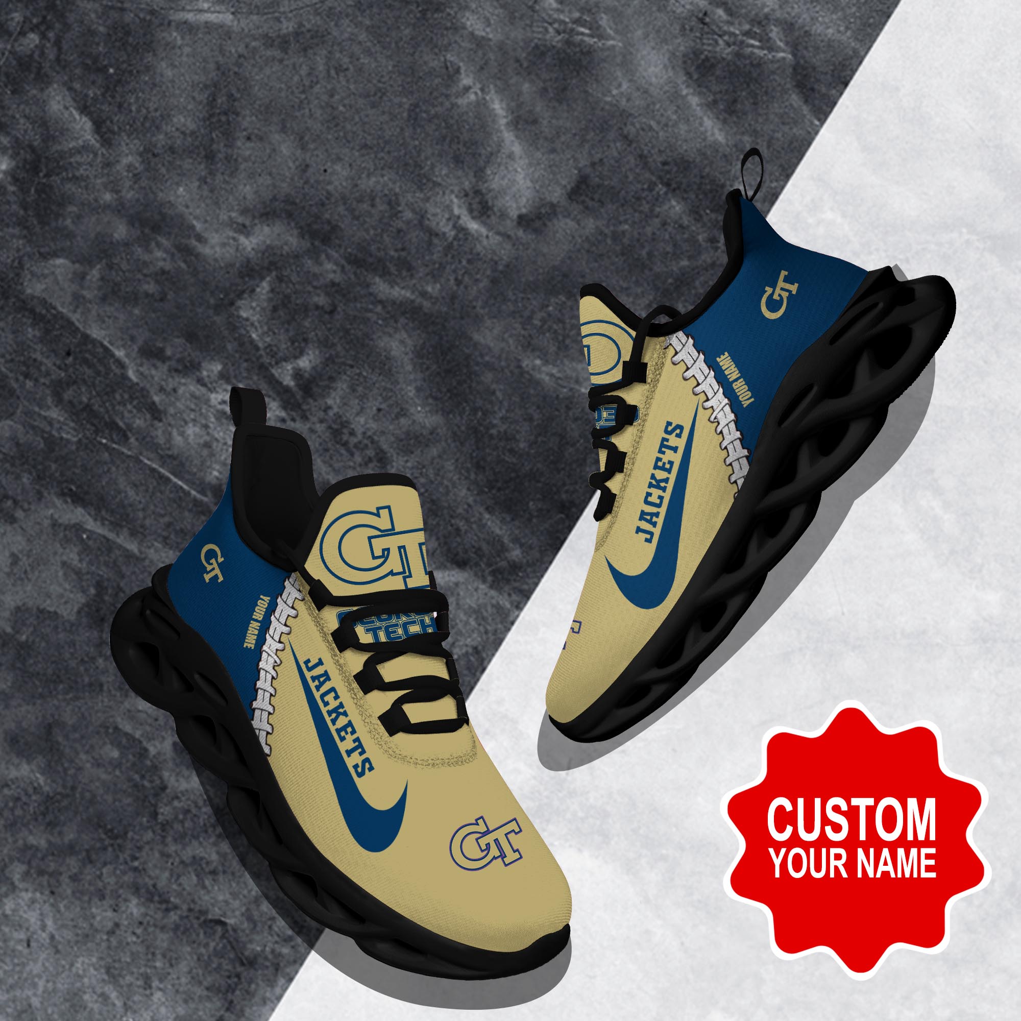 Georgia Tech Yellow Jackets Max Soul Shoes Sneakers For Men And Women Calebmatthewhans